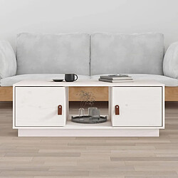 Maison Chic Table basse,Table Console Table d'appoint, Table pour salon Blanc 100x50x35 cm Bois massif de pin -MN75302