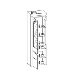 Dansmamaison Vitrine Droite 2 portes Blanc Brillant à LED - KIELE