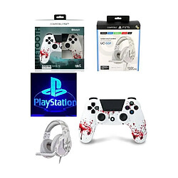 Under Control Manette PS4 Manette Bluetooth Zombie 3.5 JACK + Casque Gamer PRO-UC50 PS4-PS5 PLAYSTATION