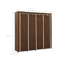 vidaXL Garde-robe avec 4 compartiments Marron 175x45x170 cm pas cher