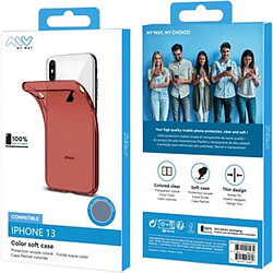 Ozzzo myway coque colorouge tpu noir iphone 13