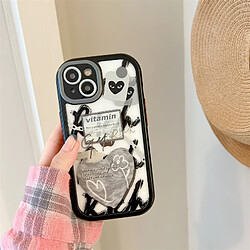 GUPBOO Étui pour iPhone13 Graffiti Amour Fleur Personnalité Téléphone Shell Perle Chaîne Doux