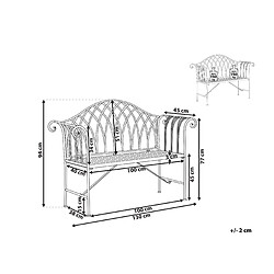 Avis Beliani Banc de jardin MILAZZO Métal Vert clair