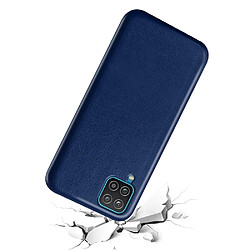 Coque en TPU + PU texture crazy horse anti-rayures bleu pour votre Samsung Galaxy A12