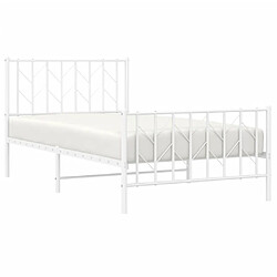 Avis Maison Chic Cadre/structure de lit métal et tête de lit + pied de lit pour adulte - Lit Moderne Chambre blanc 100x190cm -MN23425