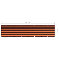 vidaXL Écran de balcon Orange et marron 90x400 cm Tissu Oxford pas cher