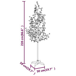 vidaXL Arbre à LED fleur de cerisier 220 LED Blanc chaud 220 cm pas cher