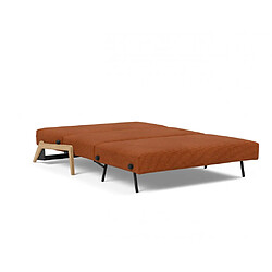 Inside 75 Canapé convertible CUBED SIGNY couchage 140 cm Velours Côtelé Orange pas cher