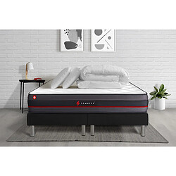 Somness Pack matelas REGEN 180x200 + double sommiers noir 90x200 + Couette + 2 oreillers