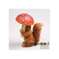 Farmwood Animals Ecureuil en résine avec champignon 15 x 11 x 21 cm.