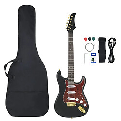 vidaXL Guitare électrique pour débutants et sac noir et doré 4/4 39"