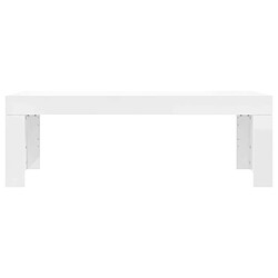 Avis vidaXL Table basse blanc brillant 102x50x36 cm bois d'ingénierie