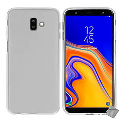 Htdmobiles Coque silicone gel fine pour Samsung Galaxy J6+ Plus (2018) + film ecran - BLANC TRANSPARENT