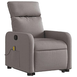 Avis vidaXL Fauteuil inclinable de massage Taupe Tissu