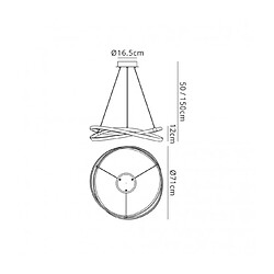 Luminaire Center Suspension LED intégré Infinity Argent 1 ampoule 50cm