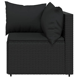 Avis vidaXL Canapés d'angle de jardin et coussins 2pcs Noir Résine tressée