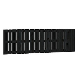 vidaXL Tête de lit murale Noir 185x3x60 cm Bois massif de pin