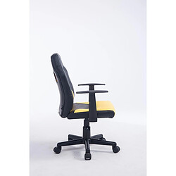 Decoshop26 Fauteuil chaise de bureau pour enfant en synthétique jaune hauteur réglable BUR10188