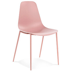 Alterego Chaise intérieur / extérieur 'FELIZ' rose en matière plastique et métal