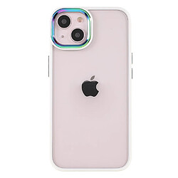 Coque en TPU + acrylique multicolore, électroplaqué avec protection de l'objectif de la caméra blanc pour votre iPhone 13 6.1 pouces