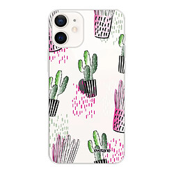 Coque iPhone 12 mini souple transparente Cactus motifs Motif Ecriture Tendance Evetane