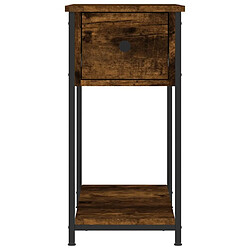 Maison Chic Table de chevet,Table de Nuit,Meuble de Rangement chêne fumé 30x60x60 cm bois d'ingénierie pas cher