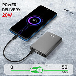 Avis Powerbank 20W USB-C Power Delivery et USB Quick Charge 10000mAh Swissten Gris