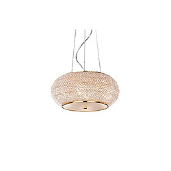 Ideal Lux Suspension LED intégré Pasha Verre,cristal,métal Or 6 ampoules 28cm