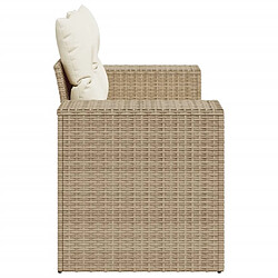 Acheter vidaXL Canapé de jardin avec coussins 2 places beige résine tressée