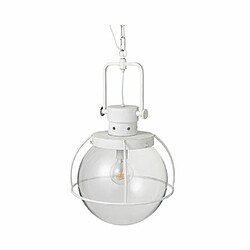 Mes Suspension 1 lampe 40x40x180 cm en verre et fer blanc