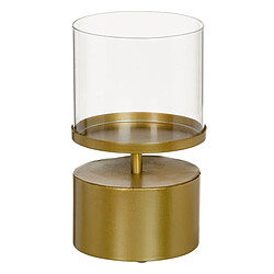 BigBuy Home Bougeoir 15,5 x 15,5 x 25 cm Verre Doré Métal