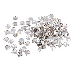 Avis 100pcs 6mm clous pyramidaux rivets clou clou carré pour leathercraft argent