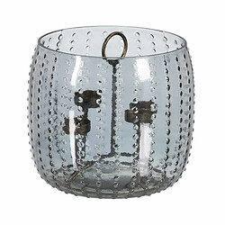 BigBuy Home Bougeoir Gris Métal Verre Ø 23 cm 23 x 23 x 20 cm