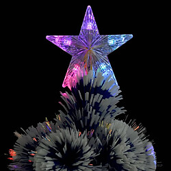 Avis vidaXL Arbre de Noël artificiel pré-éclairé blanc/bleu fibre optique