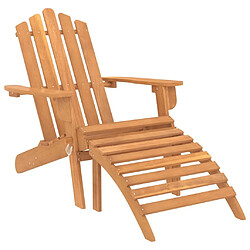 Maison Chic Chaise de jardin et repose-pied- Fauteuil d'extérieur Adirondack Bois d'acacia massif -MN27893