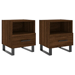 Maison Chic Lot de 2 Tables de chevet,Table de nuit,Table d'appoint pour salon chêne marron 40x35x47,5 cm -MN66650