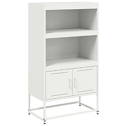 vidaXL Buffet haut blanc 68,5x38,5x123,5 cm acier