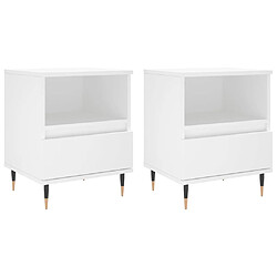 vidaXL Tables de chevet 2 pcs blanc 40x35x50 cm bois d’ingénierie