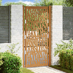 vidaXL Porte de jardin acier résistant aux intempéries design tracés