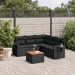 Maison Chic Salon de jardin 6 pcs avec coussins | Ensemble de Table et chaises | Mobilier d'Extérieur noir résine tressée -GKD23297