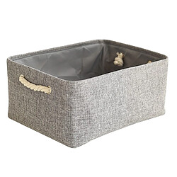 Avis Panier à provisions de rangement en tissu pliable avec poignées de transport Gris M