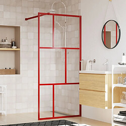 Maison Chic Paroi de douche | Écran de douche | Cloison de douche avec verre ESG transparent rouge 90x195 cm -GKD45546