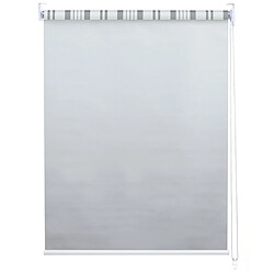 Decoshop26 Store enrouleur de fenêtre occultant protection solaire store à tirage latéral 60x160cm opaque gris blanc 04_0004537