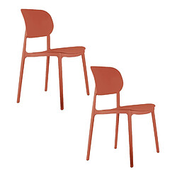 LEITMOTIV Lot de 2 chaises design Cheer - Terracotta