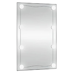 Acheter Maison Chic Miroir mural avec lumières LED | Miroir Décoration pour Maison Salle de Bain 50x80 cm verre rectangulaire -GKD24366