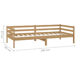 vidaXL Lit de jour sans matelas marron miel bois pin massif 90x200 cm pas cher