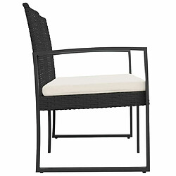 Acheter Maison Chic Banc de jardin à 2 places | Banquette de jardin | Chaise Relax avec coussins noir rotin PP -MN15823