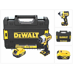 DeWalt DCF 887 Brushless 18 V Clé à chocs sans fil avec mandrin hexagonal 1/4" + 1 x Batterie 5 Ah + Coffret de transport TSTAK - sans Chargeur