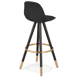 Avis Alterego Tabouret de bar vintage 'GATO' en tissu et bois noir