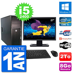 PC Tour HP Z210 Ecran 27" Intel i5-2400 RAM 8Go Disque Dur 2To Windows 10 Wifi - Occasion